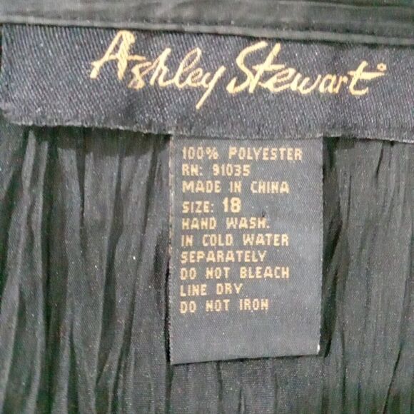 Ashley Stewart shirt Dress women's size 18 black button up - Picture 7 of 15